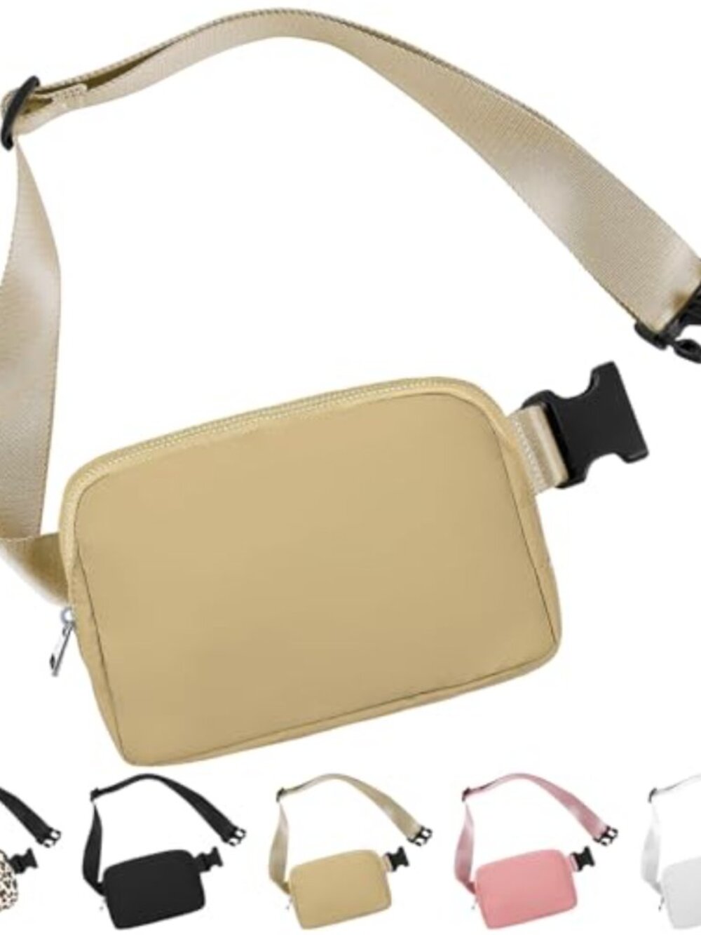 Mini Fanny Pack Crossbody Belt Bag Water-Resistant Nylon with Hidden Pocket